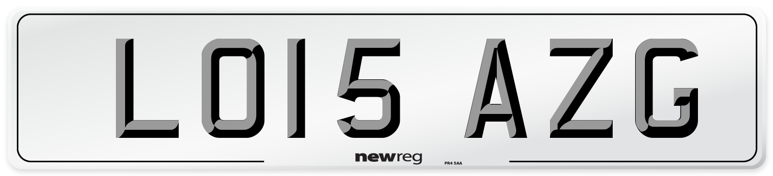 LO15 AZG Number Plate from New Reg